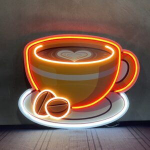 NEON LED UV BASKILI KAHVE FİNCANI