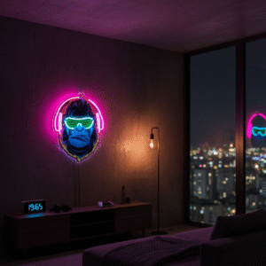 NEON LED UV BASKILI GORİL