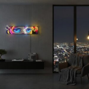 NEON LED UV BASKILI ANİME GÖZLÜ KIZ