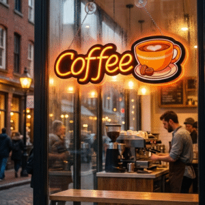 NEON LEON COFFEE(53x16CM)