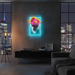 NEON LED UV BASKILI DONUT KURU KAFA