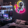 NEONİTE 'UV BASKILI ASTRONOT FLAMİNGO' IŞIKLI NEON LED DEKORATİF DUVAR TABELASI
