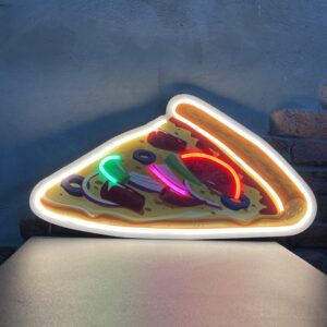 NEON LED UV BASKILI DİLİM PİZZA(60X32CM)